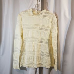 Endless Rose XL ivory hi neck lace Victorian L/s